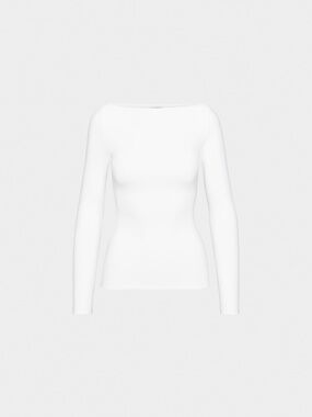 **SOLD** Aritzia Contour Boatneck Longsleeve Bright White Size S BNWT